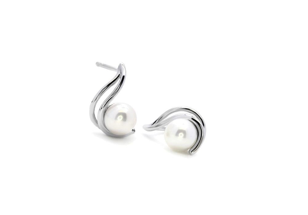 Boucle d'oreilles argent/perle blanche