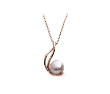 Collier berceaux or rose 10kt/perle blanche