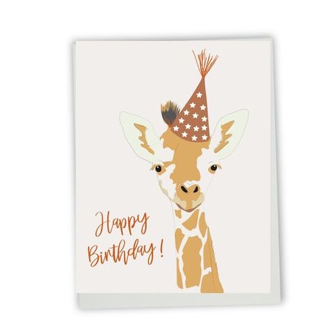 Carte de souhaits Happy birthday- girafe