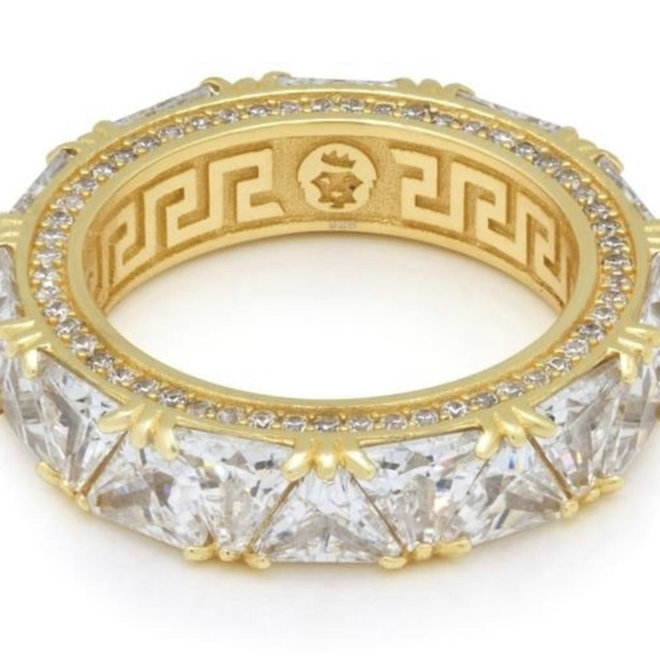 The .925 Sterling Silver 14K Gold Trinity Stone Ring