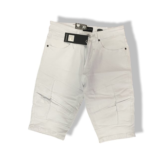White 4 Pocket Denim Shorts (M7347T)