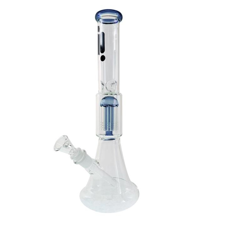 Infyniti Infyniti 14" Beaker Lip Base Colour Accent on Crown & Perc w/ 8-Arm Tree Perk & Ice Pinch