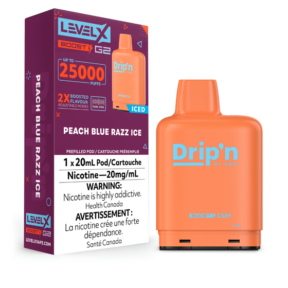 Level X Drip'n Boost Level X Drip'n Boost - Peach Blue Razz Ice (MB)