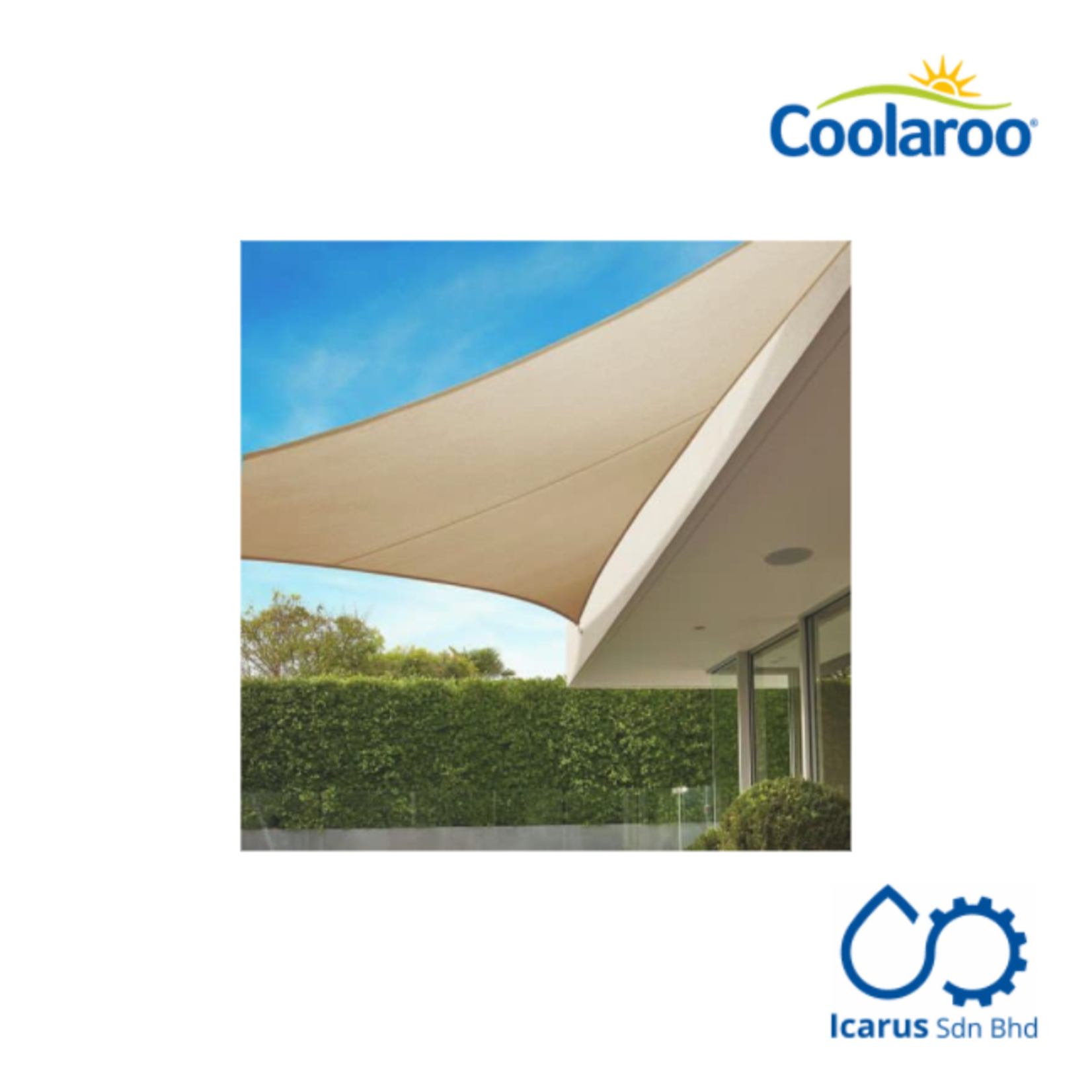 Coolaroo Commercial Grade Shade Sail Triangle 6.5m, Color Beech