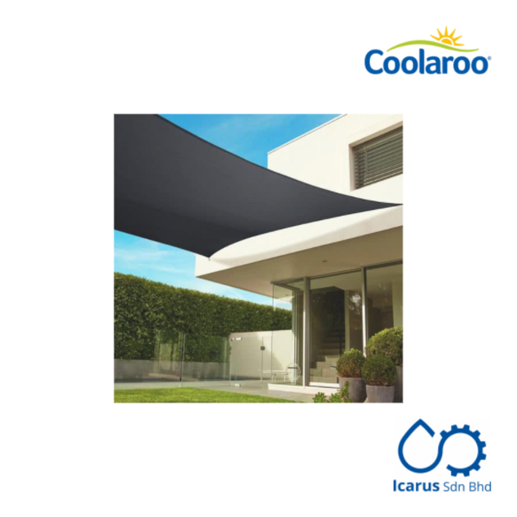 Coolaroo Commercial Grade Sail Square 5.4m, Color Graphite