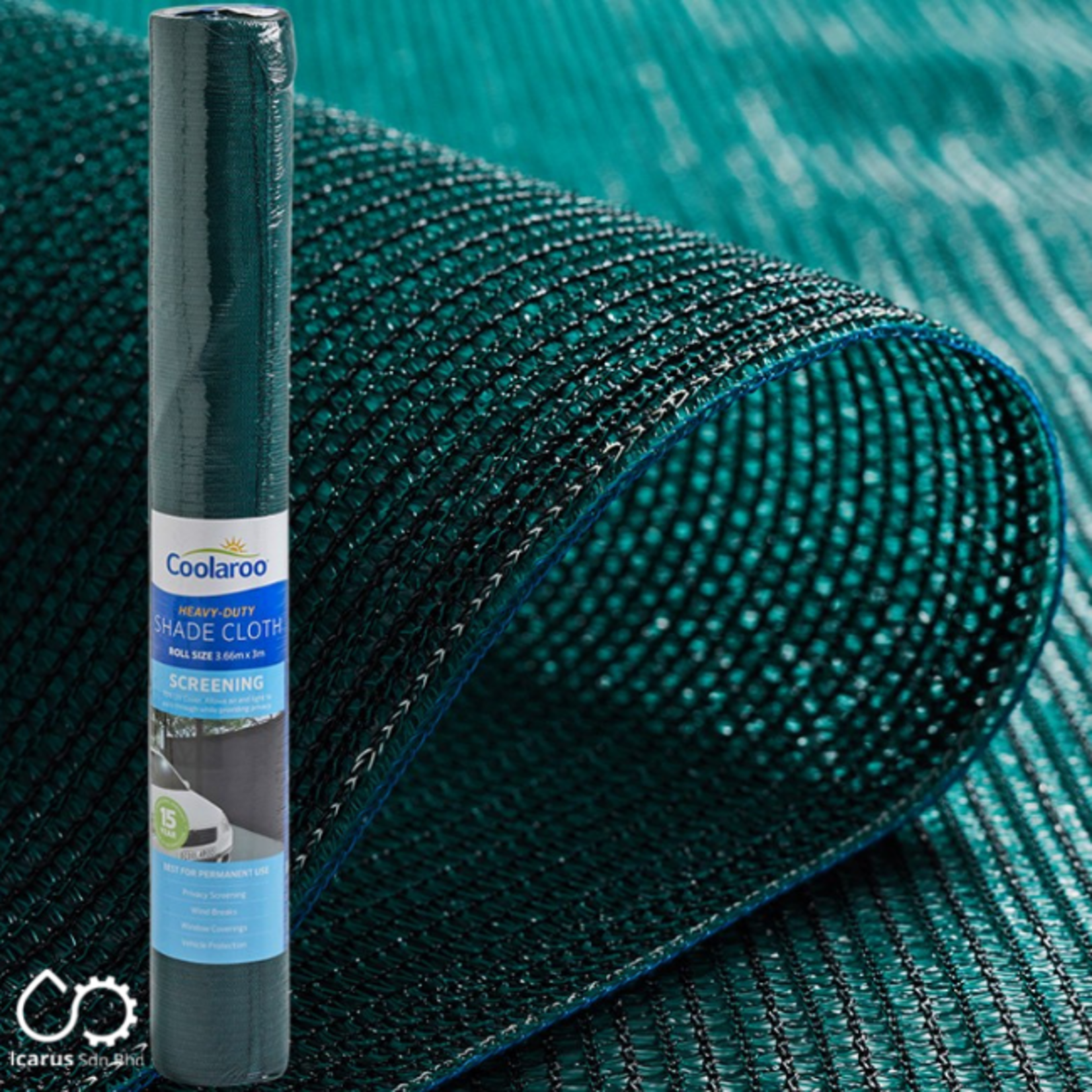Coolaroo 1.83 x 3 m Shade Cloth, 70% UV Protection, Color Rain Forest