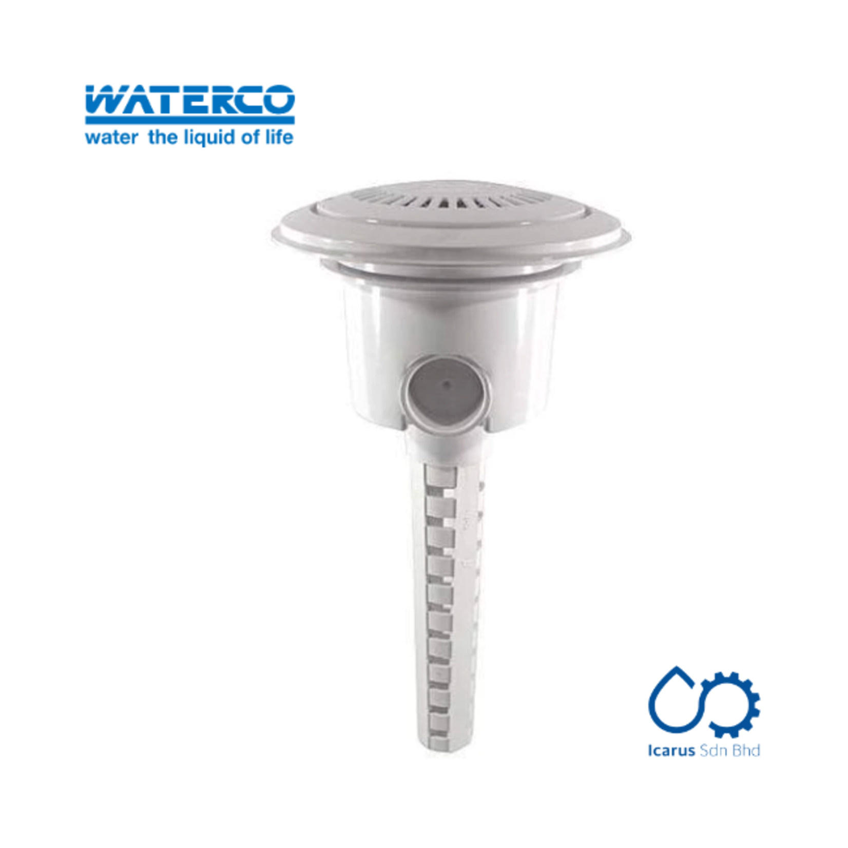 Waterco Waterco Main Drain MKII, Color White c/w Valve and Stem [Certified AS1926.3]