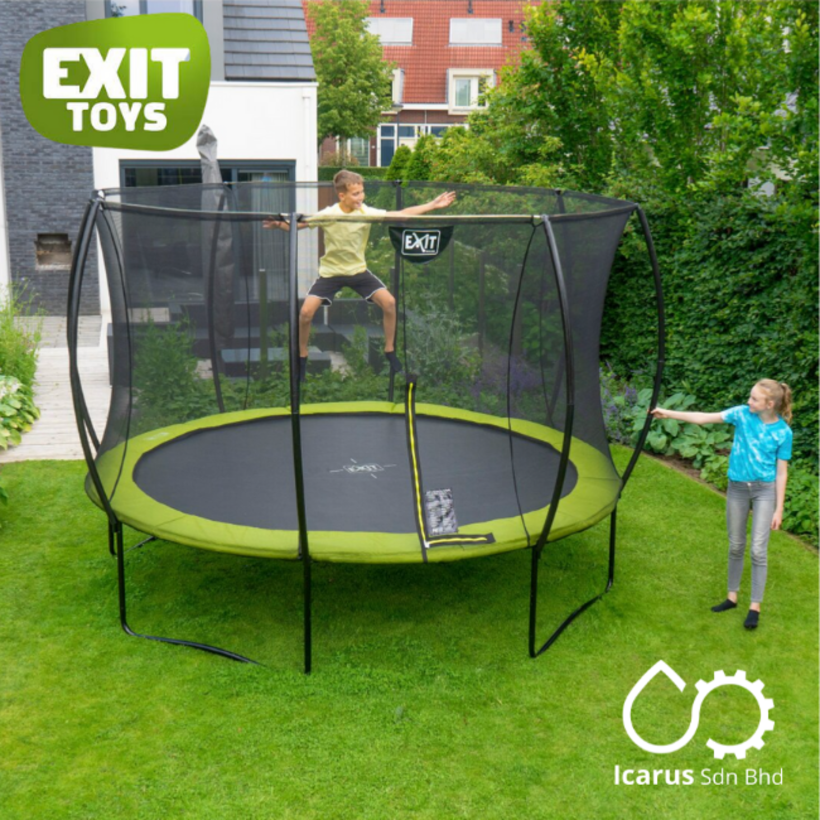 EXIT Toys Silhouette Trampoline ø 305 cm (10ft), Color Lime Green