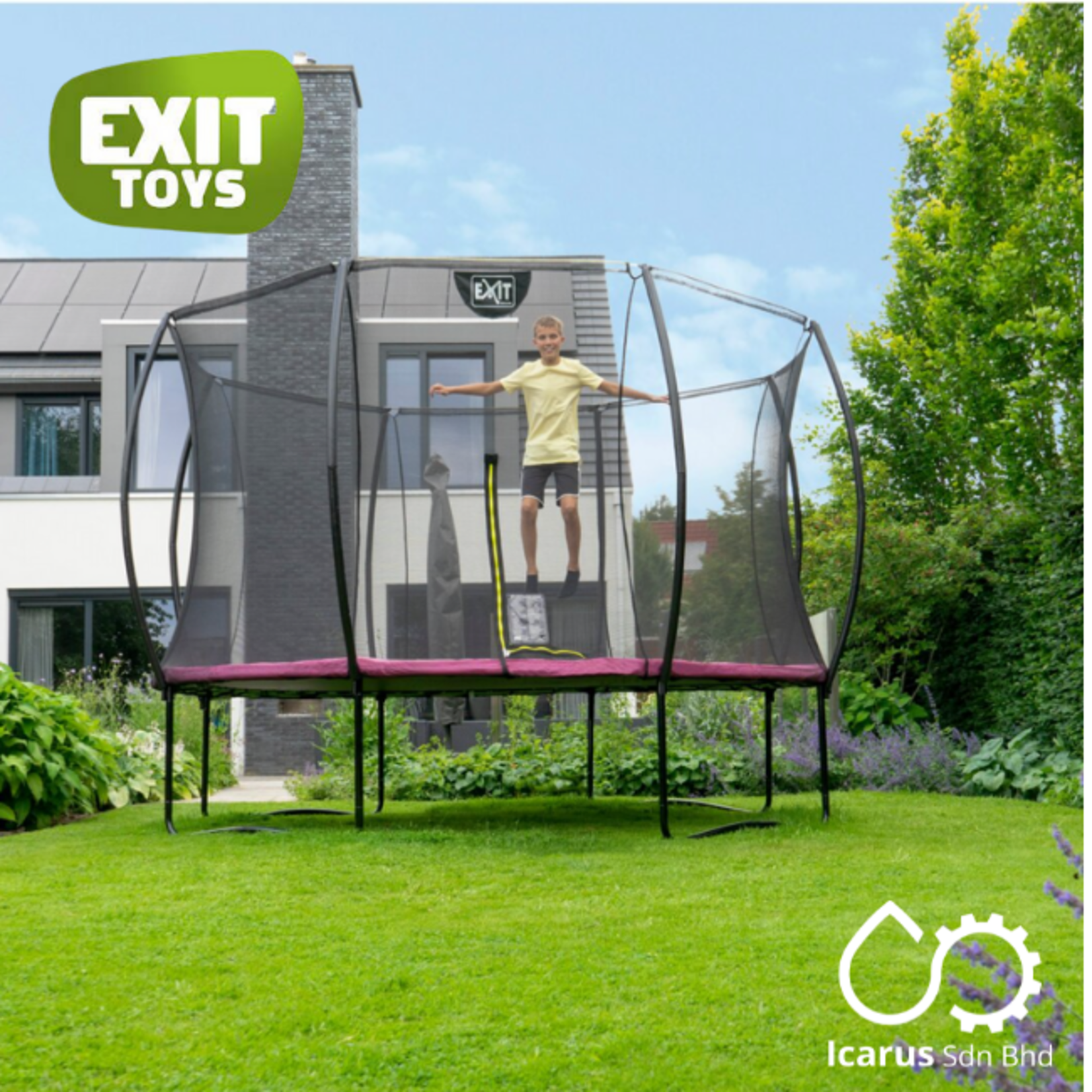 EXIT Toys Silhouette Trampoline ø 366 cm (12ft), Color Pink