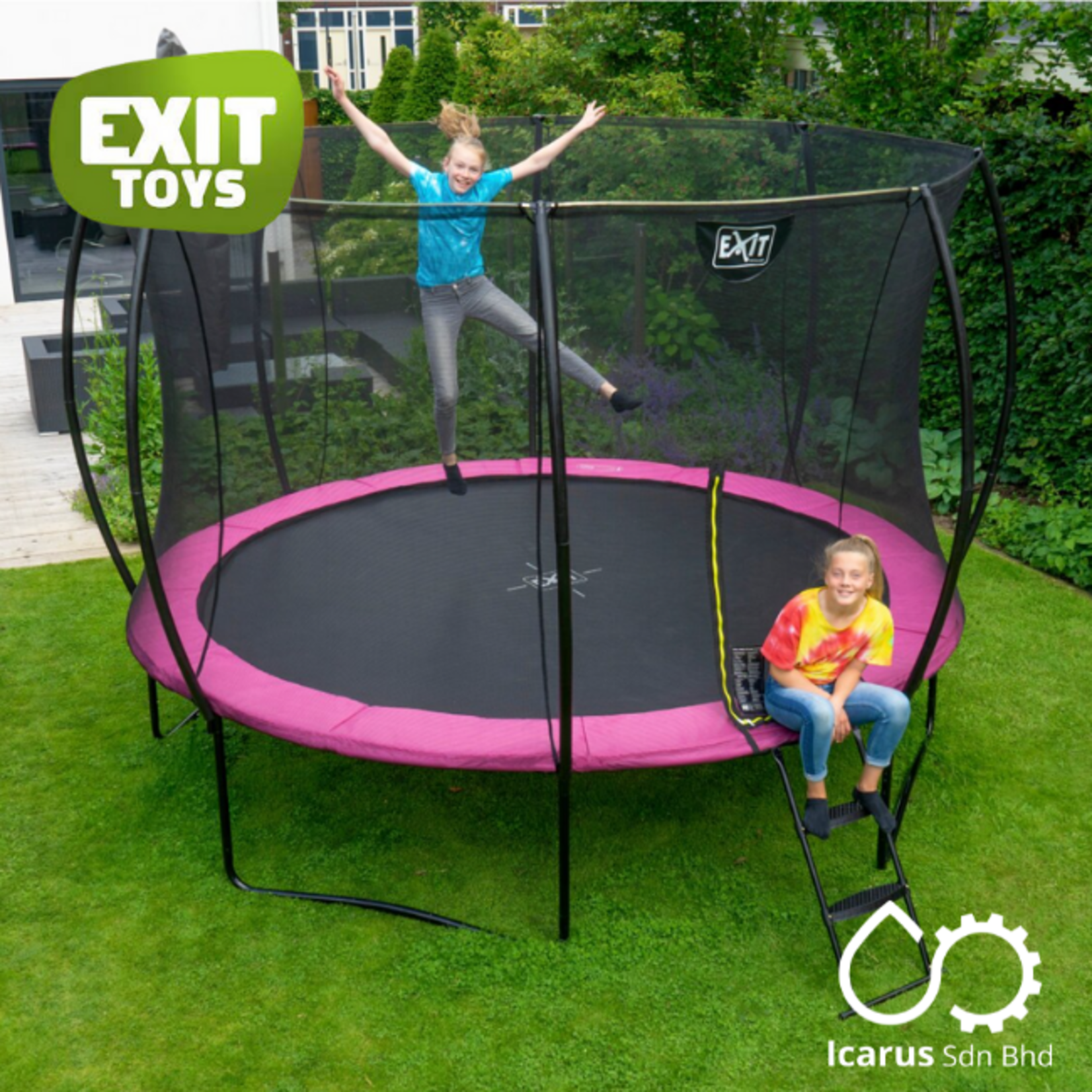 EXIT Toys Silhouette Trampoline ø 366 cm (12ft), Color Pink