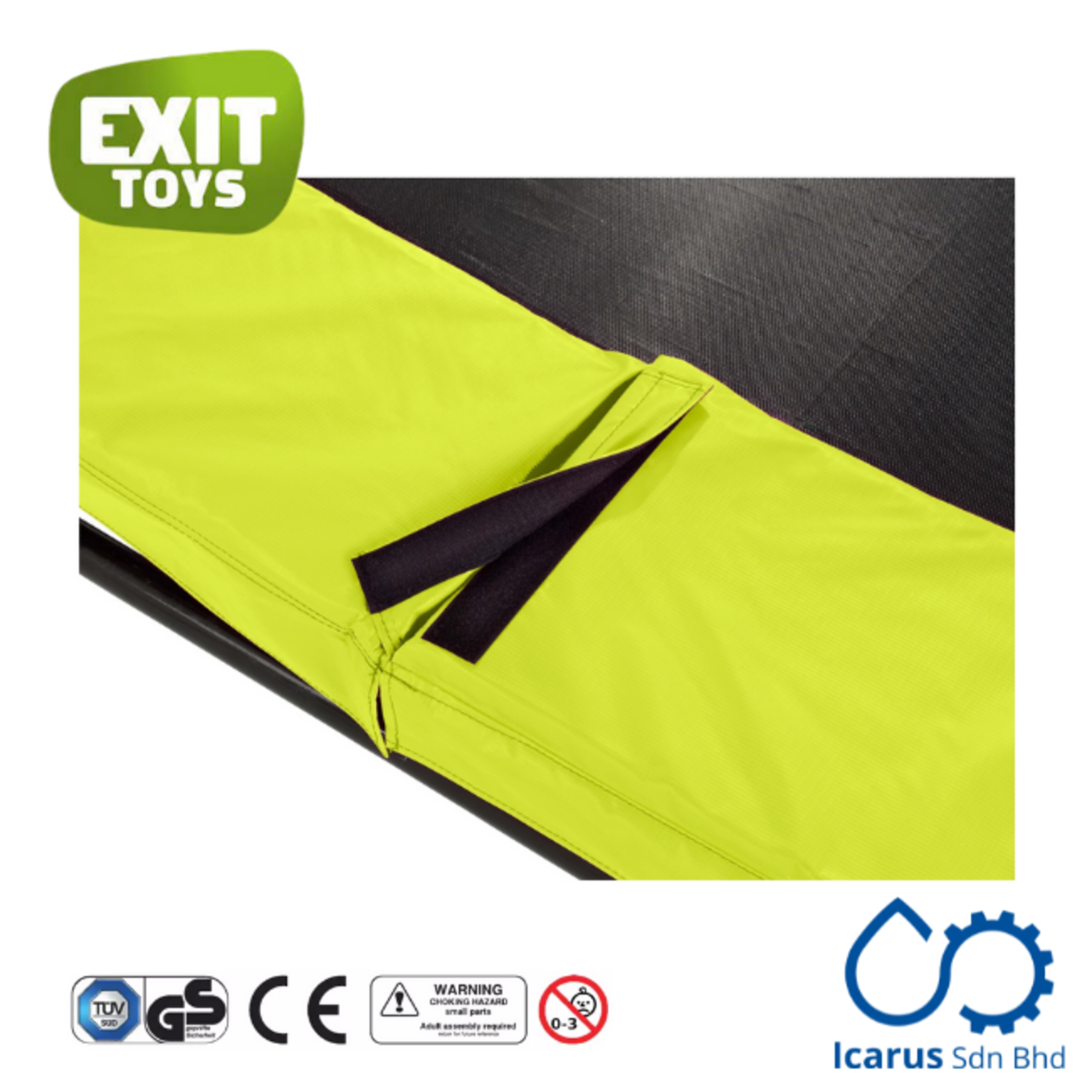 EXIT Toys Silhouette Rectangle Trampoline 244x366 cm (8x12 ft), Color Lime Green