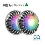 Spa Electrics ATOM EMC 2x Multi PLUS LED Light, Concrete Mounting Kit, 20m Cable,  Dual LV50 Transformer