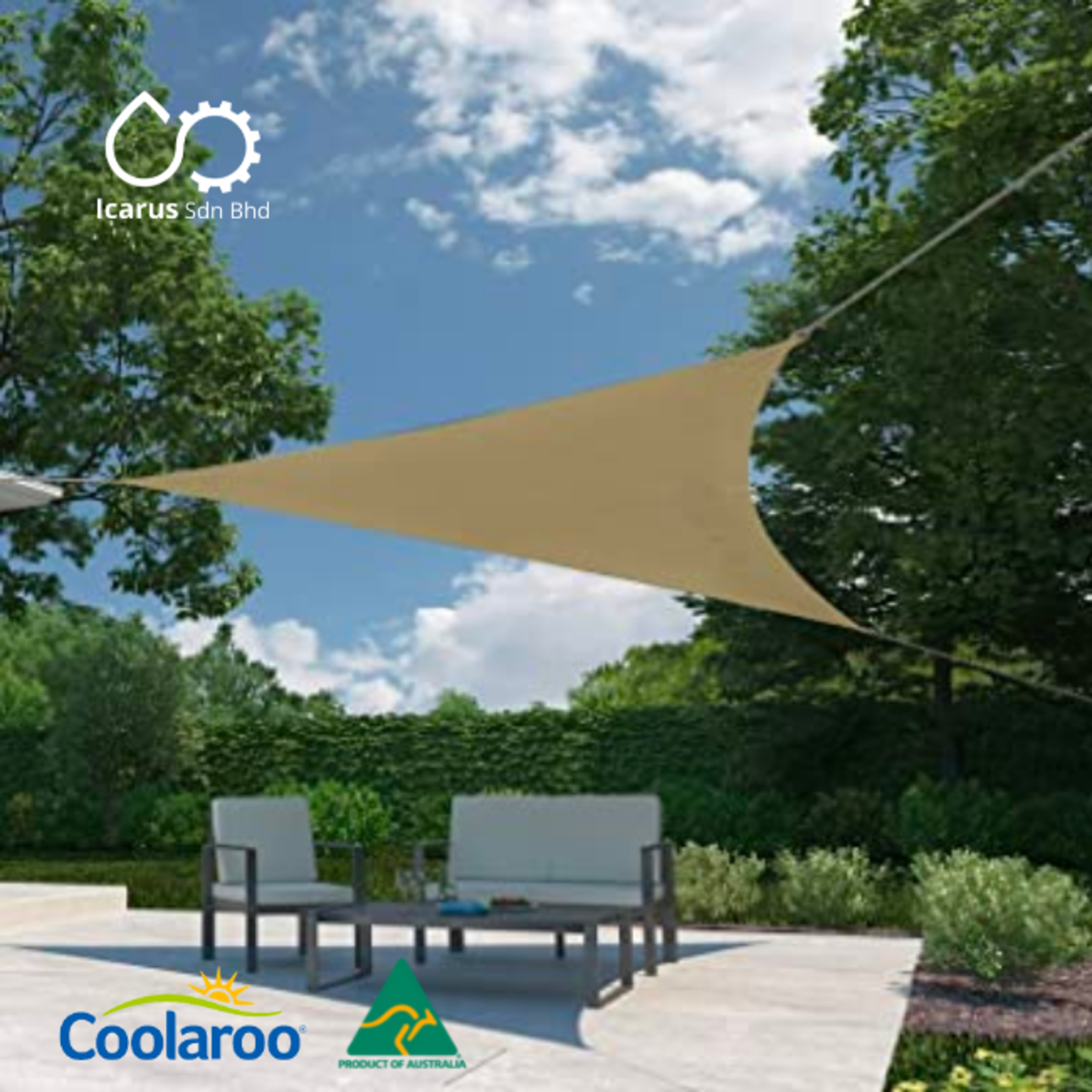 Coolaroo Ready to Hang Shade Sail Triangle 3 m Riverstone