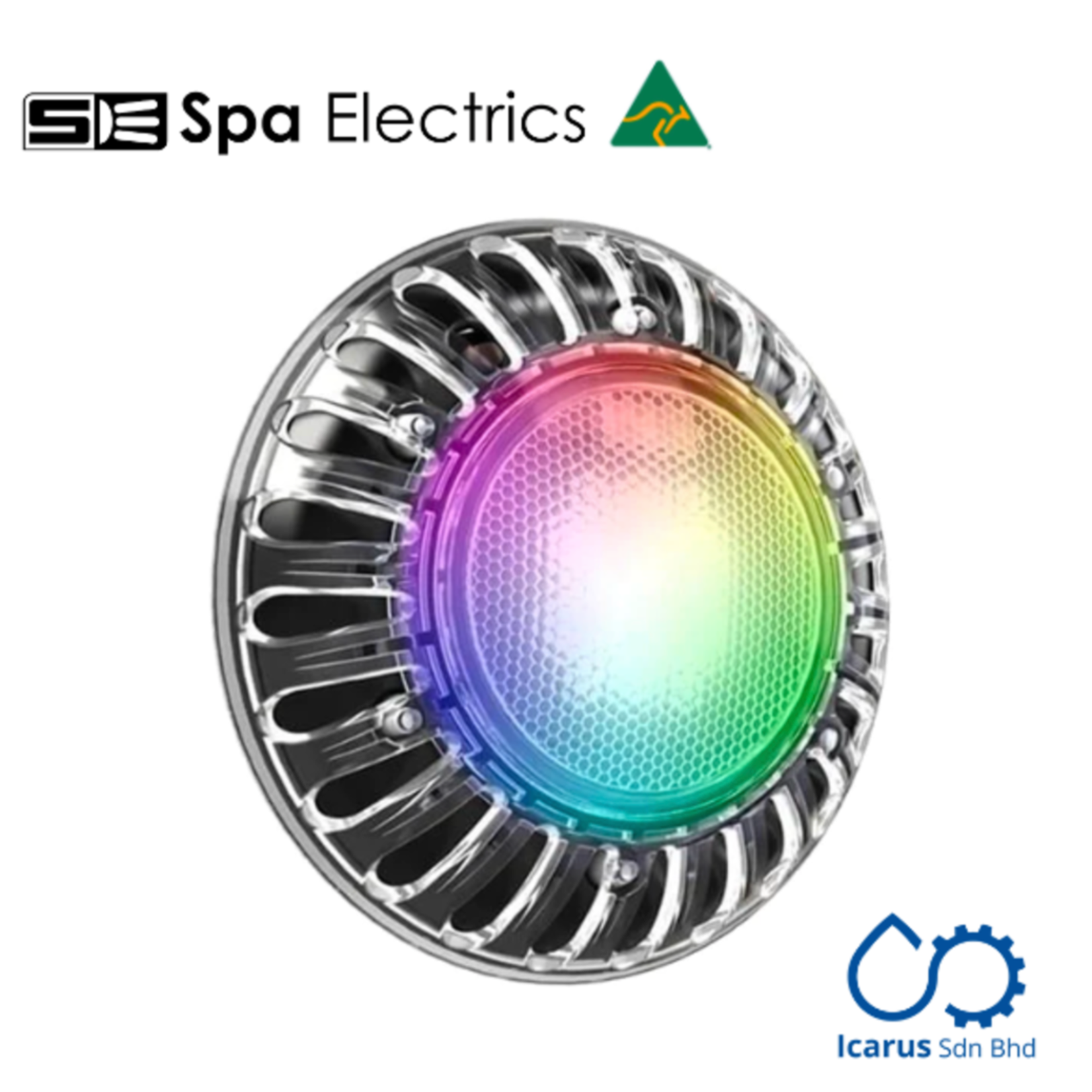Spa Electrics Spa Electrics ATOM 2x Multi Colour LED Light, Concrete Mounting Kit, 20 m Cable,  Dual Transformer LV50 incl. Installation