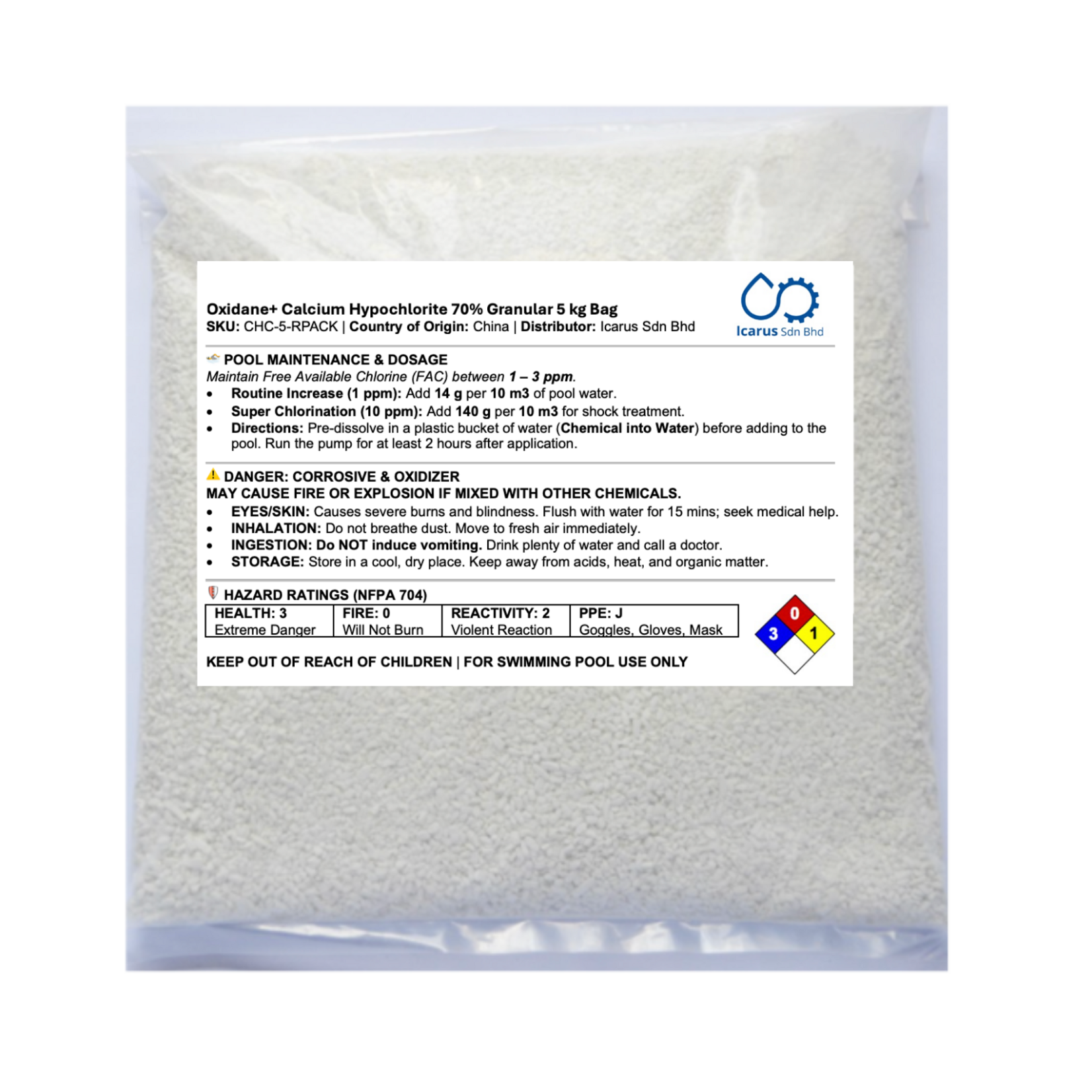 Oxidane+ Calcium Hypochlorite 70 % Granular 5 kg REPACK