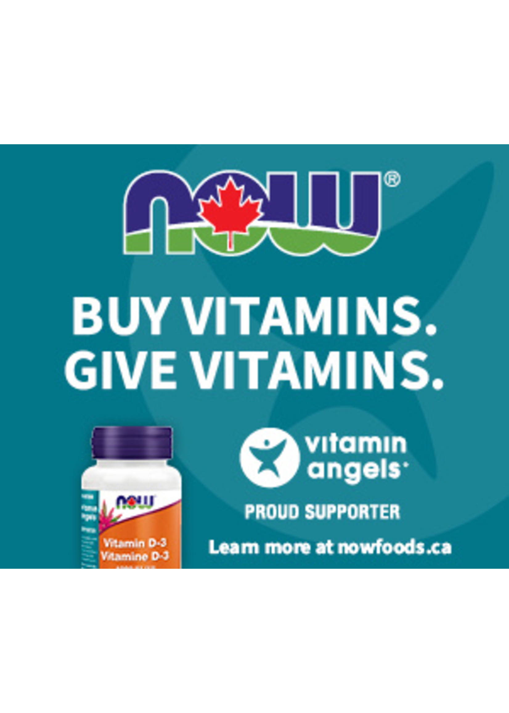 Now Now - Vitamin D3 1000IU 180 Softgels- Thank you for Supporting the Vitamin Angels Charity!