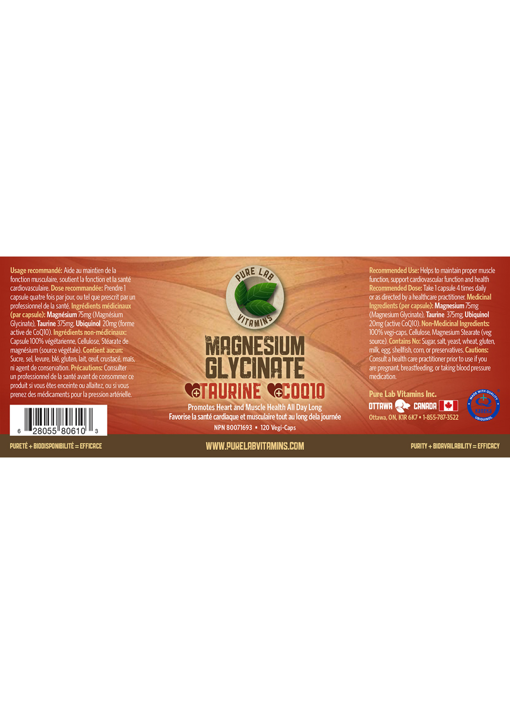 Pure lab Pure Lab Vitamins Magnesium+Taurine+CoQ10 120 Veg Capsules