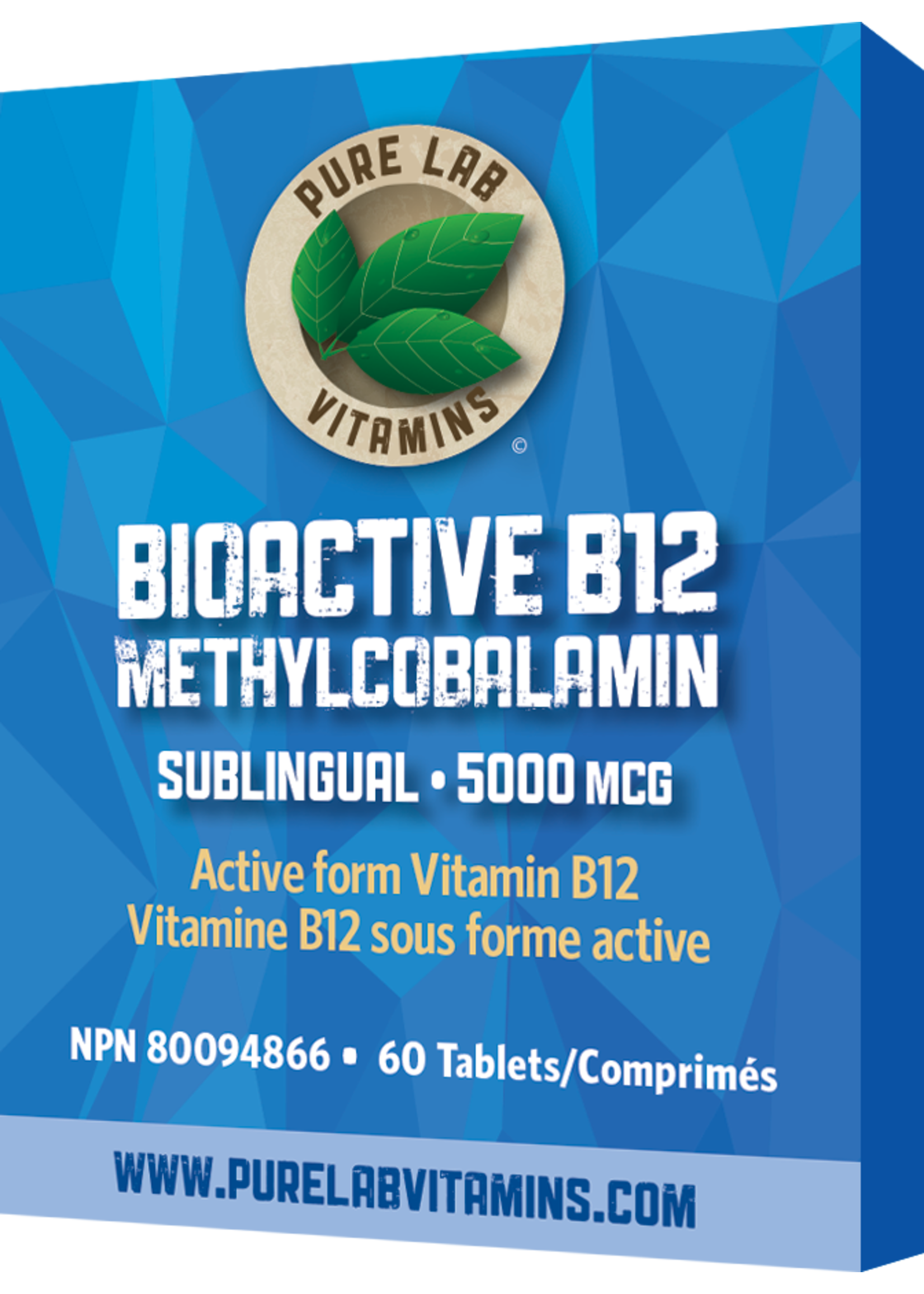 Pure lab Pure Lab Vitamins Bioactive B12 5000mcg Sublingual 60 Tablets
