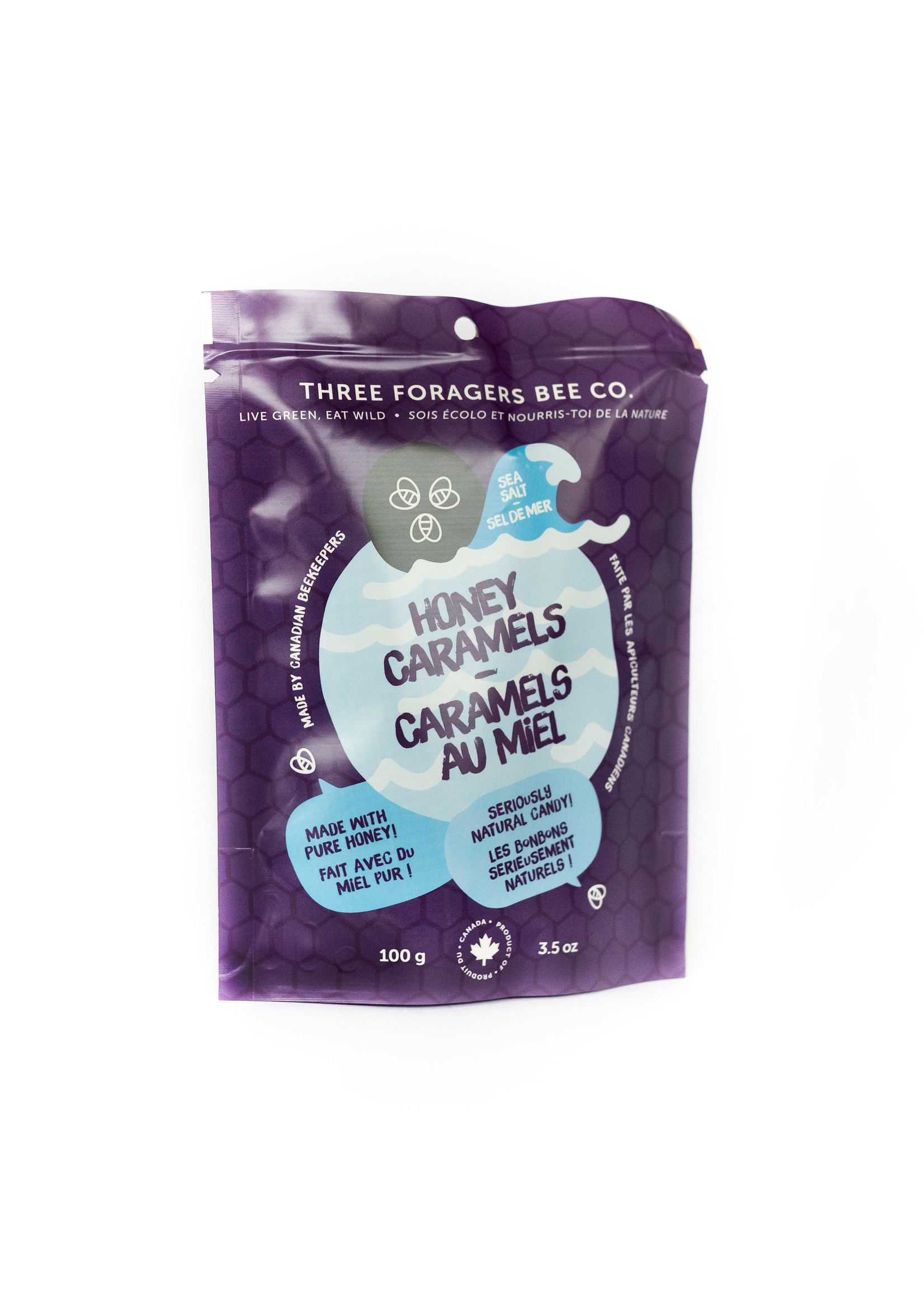 Food - Three Foragers Honey Caramels Sea Salt 100g