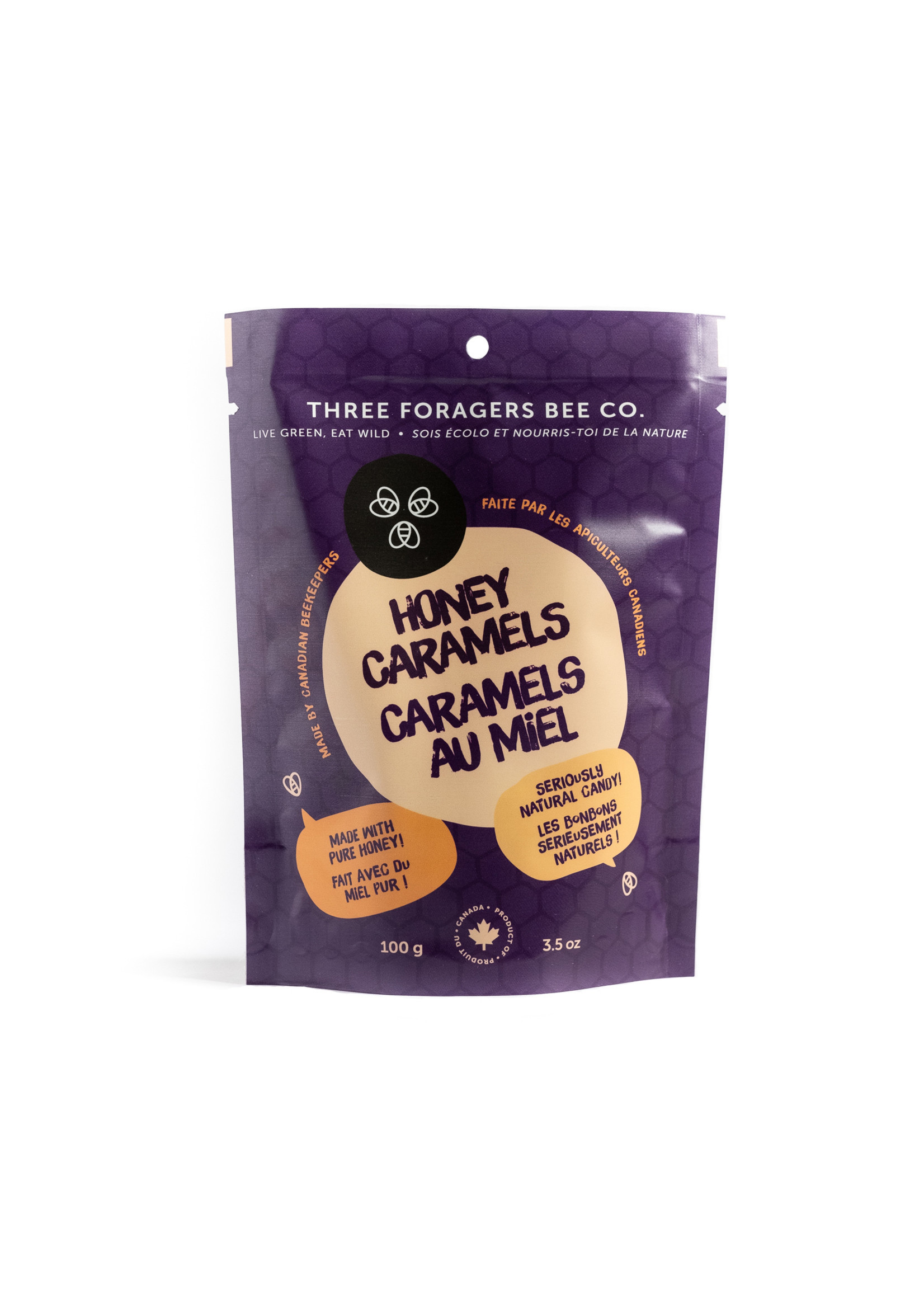 Food - Three Foragers Honey Caramels Original 100g