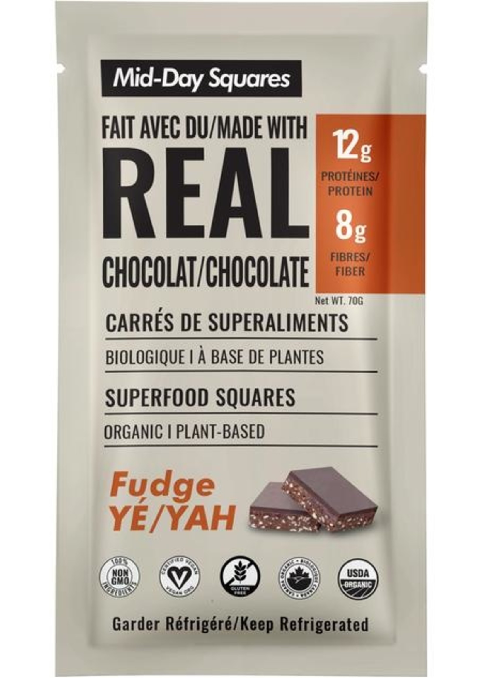 Mid Day Squares Mid Day Squares Superfood Squares w/Real Chocolate, Fudge Yah, Organic (raw/gluten free/vegan)