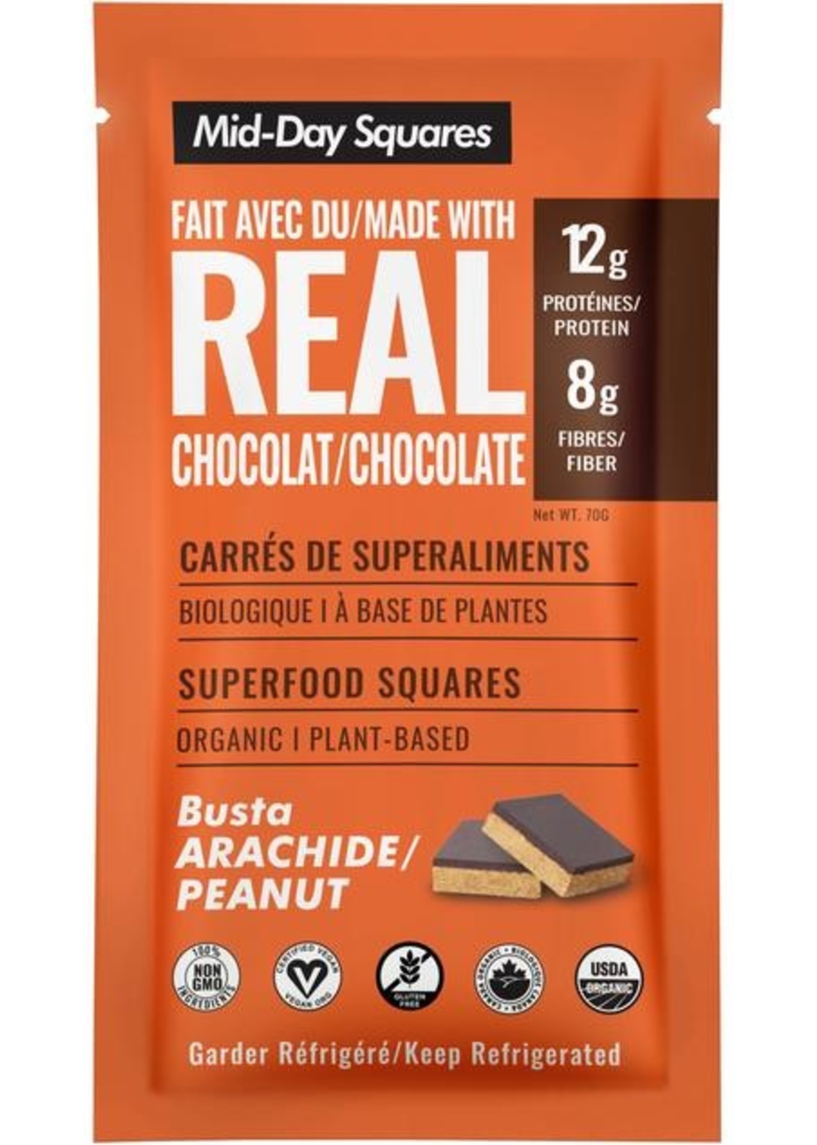 Mid-day Squares Raw Superfoods Food - Mid Day Squares Raw Superfoods Peanut Butta Squares Raw Gluten Free Vegan