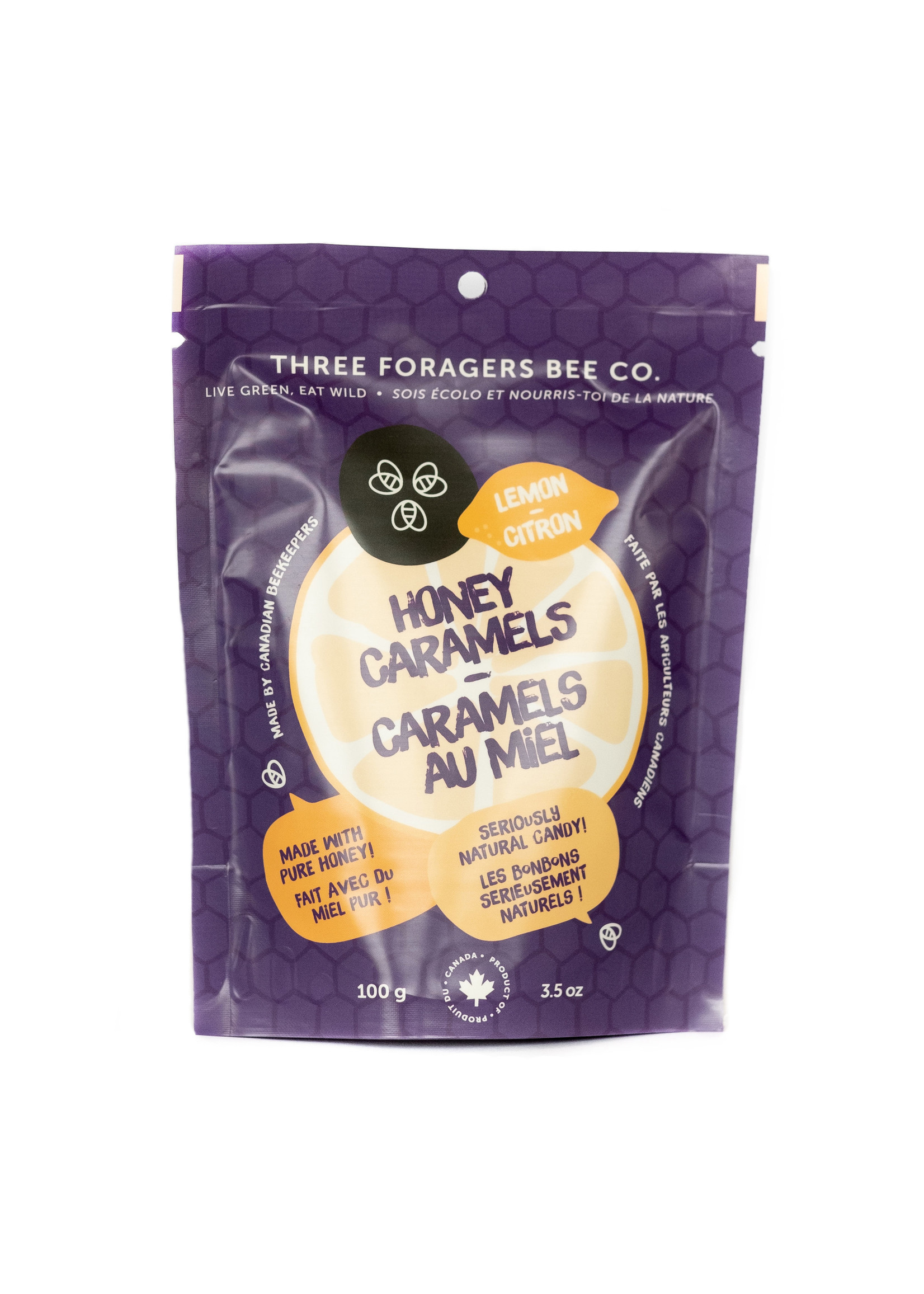 Food - Three Foragers Honey Caramels Lemon 100g