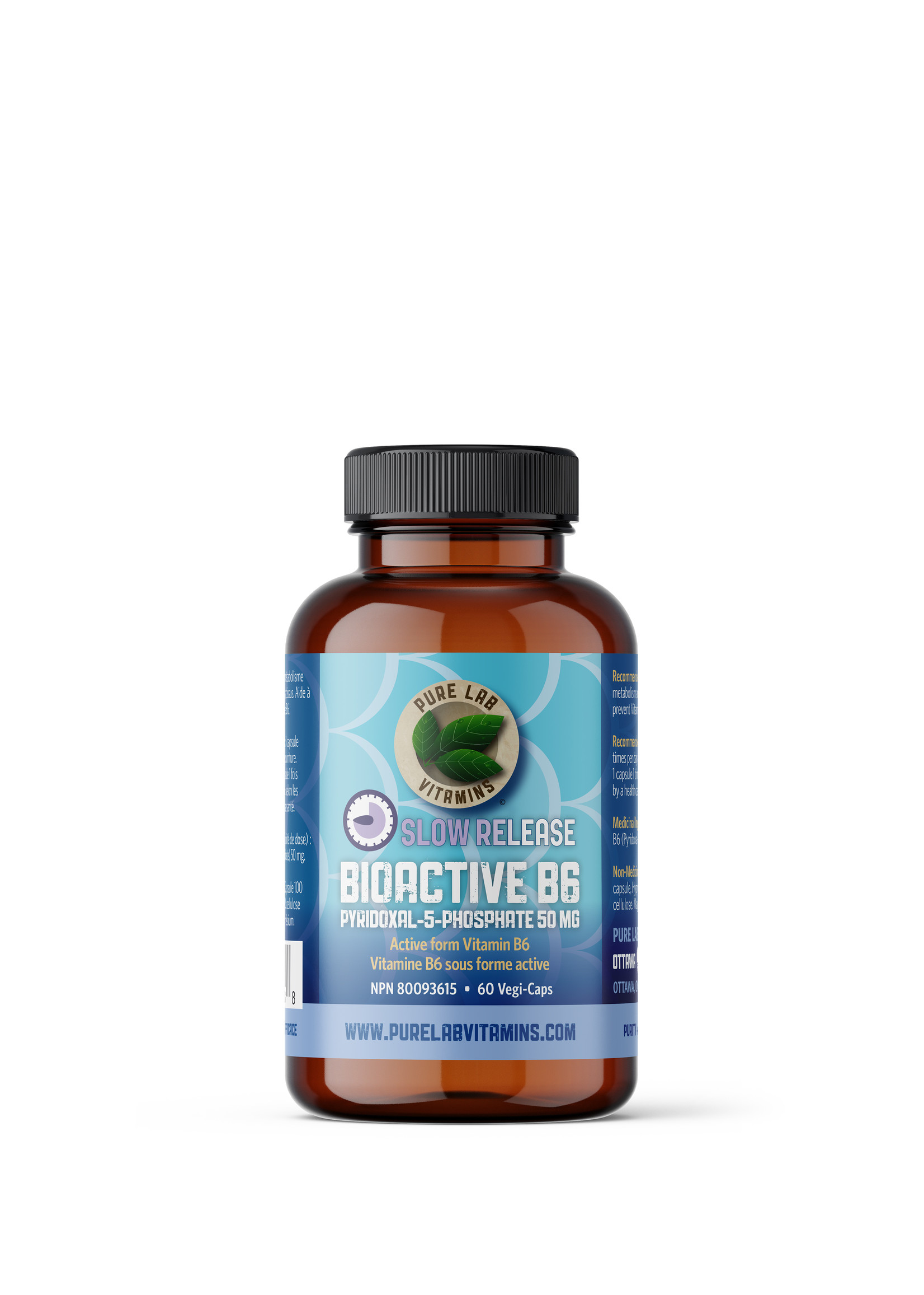 Pure lab Pure Lab Vitamins Bioactive B6 50mg Slow Release 60 Veg Capsules