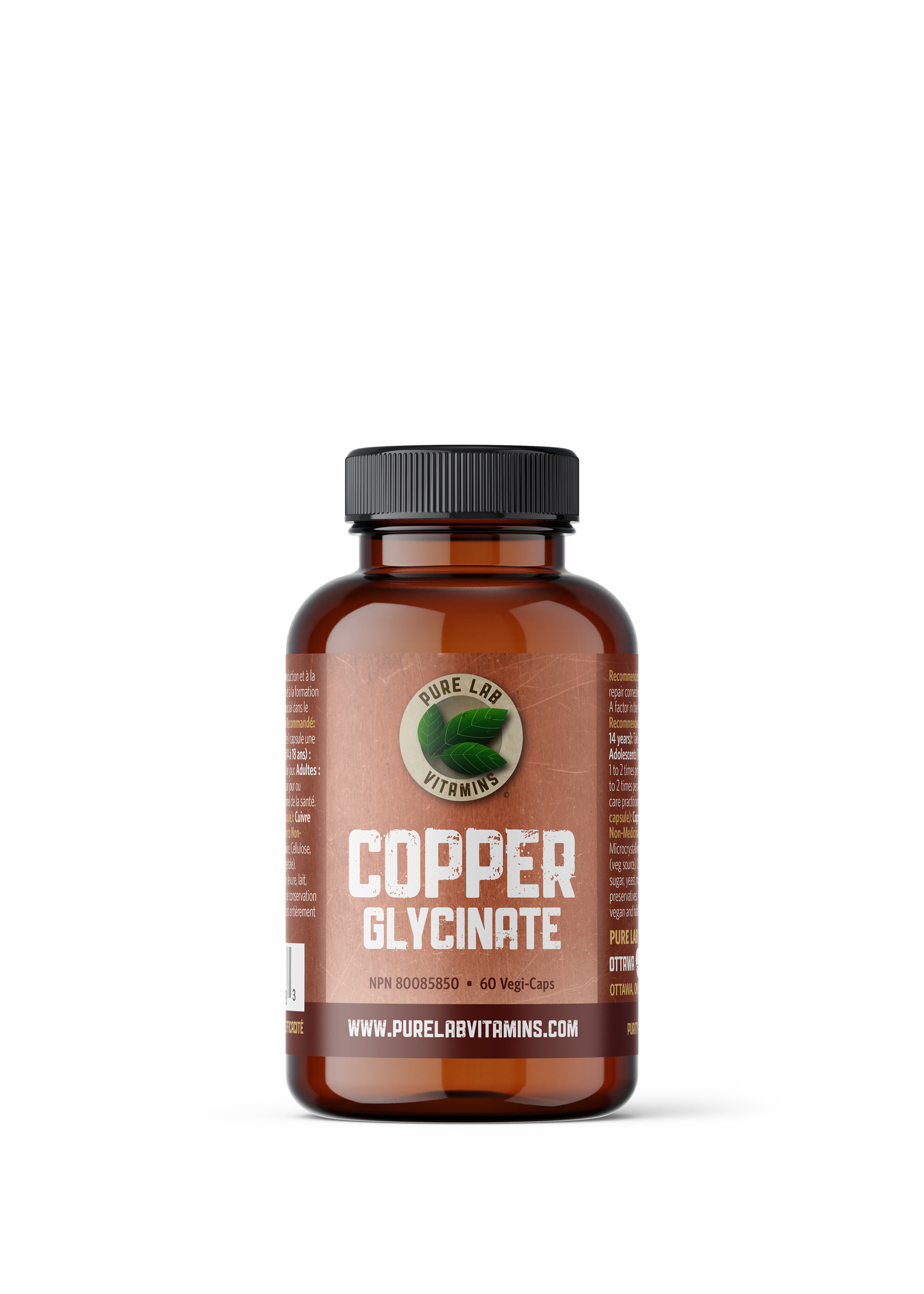 Pure lab Pure Lab Vitamins Copper Glycinate 1 mg 60 Veg Capsules