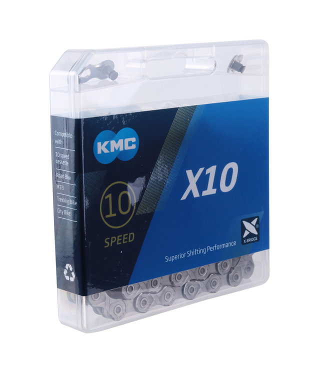 KMC KMC X10 NICKEL PLATE & BLACK 10 SPEED CHAIN