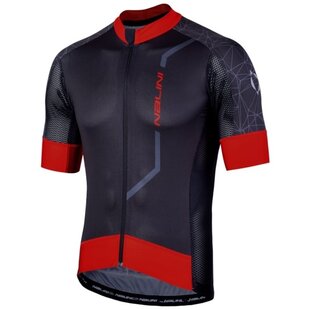 AIS Velocita 2.0 Short Sleeve Jersey, Black/Red, L