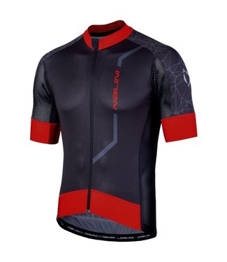 NALINI AIS Velocita 2.0 Short Sleeve Jersey, Black/Red, L