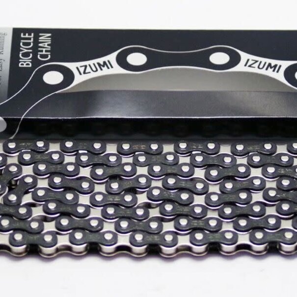 IZUMI Chain 1/2 x 1/8 Standard - JET Black / Silver116L