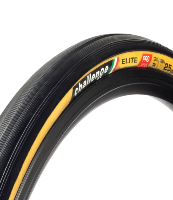 Challenge Elite Pro clincher tire, 700 x 25, 260TPI, PPS - black/tan
