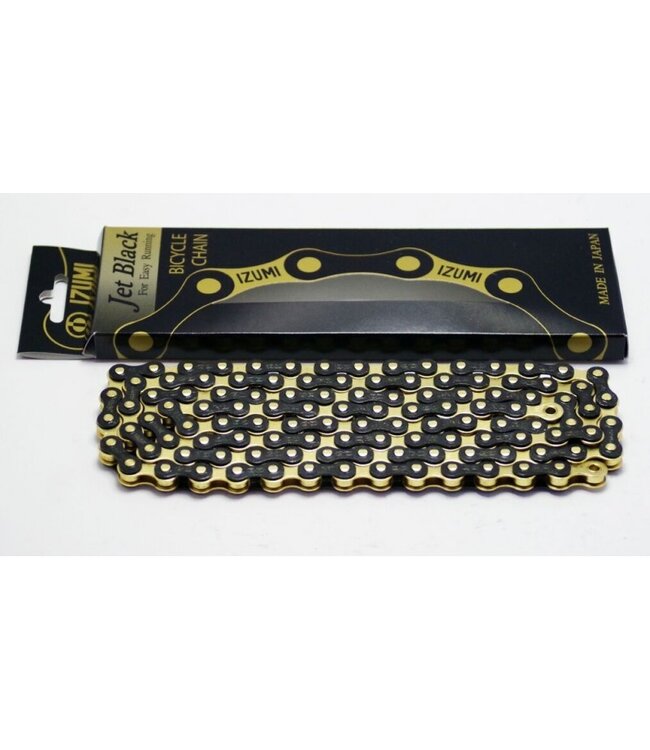 IZUMI Chain 1/2 x 1/8 Standard - JET Black & Gold 116L