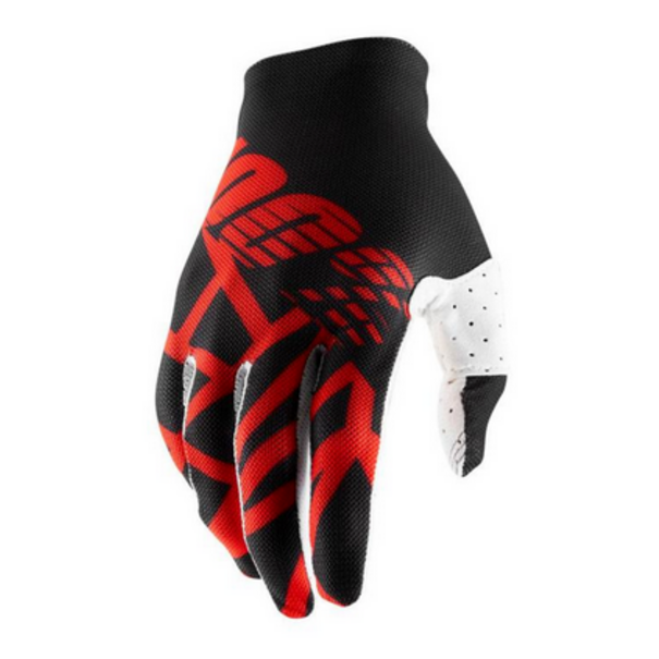 100% 100% Celium 2 Gloves, Black/Red, Small