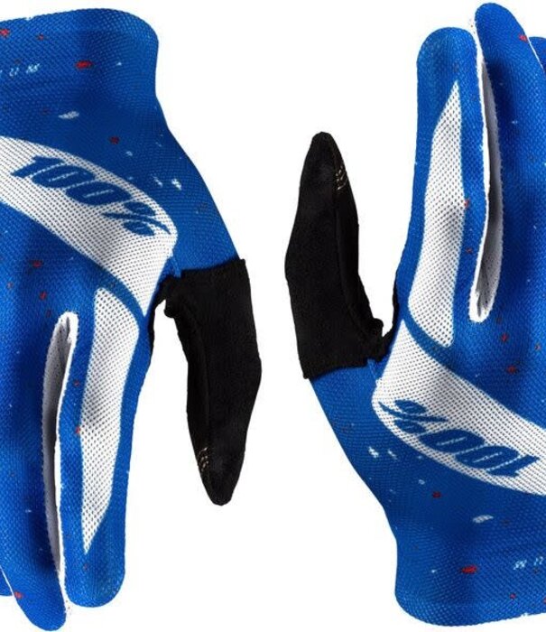 100% Celium Gloves, Blue/White, Small