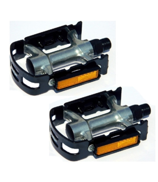 wellgo Pedales plateforme R-12, axe Cr-Mo, noir/argent