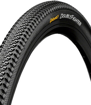 Continental DoubleFighter III Tire - 26 x 1.90, Clincher, Wire, Black, Sport