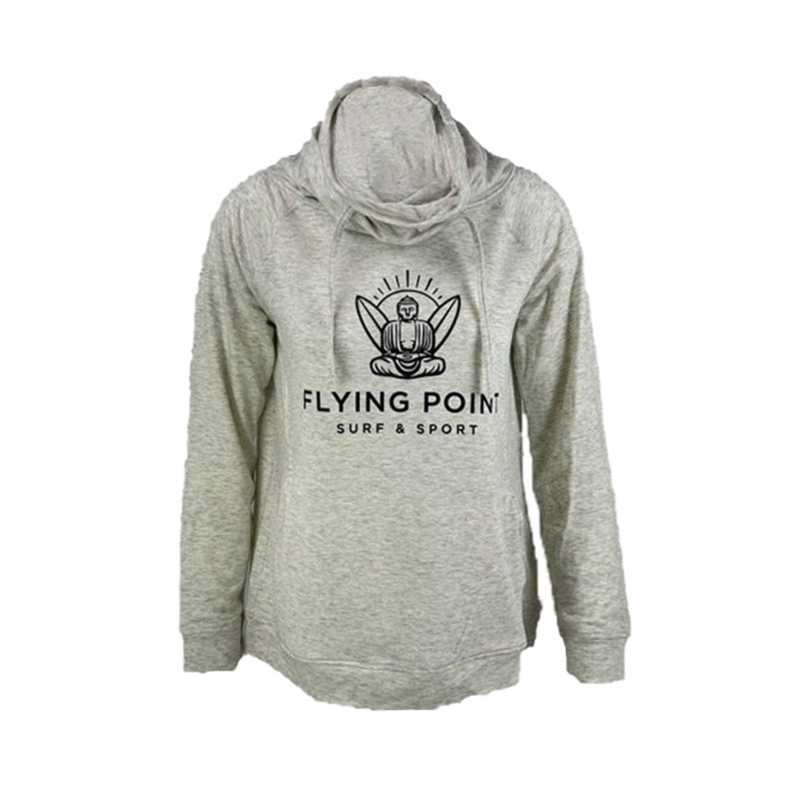 Flying Point Buddha Ladies Funnel Neck Oatmeal Sweatshirt