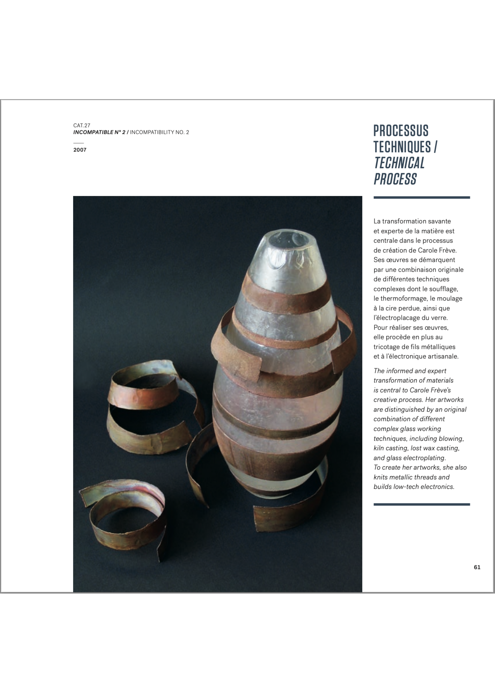 MUMAQ Catalogue Histoires Entrelacées : Carole Frève, artiste du verre