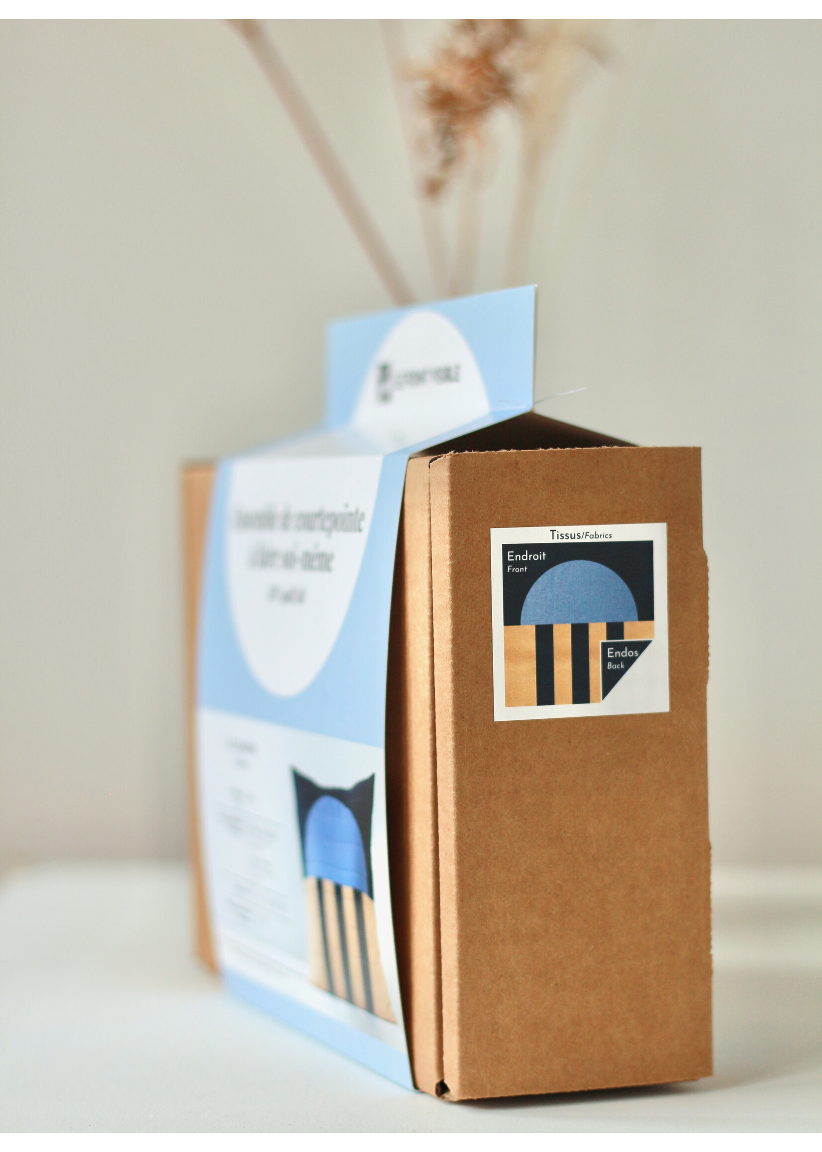 Le point visible DIY Quilt Kit - Peach, gold, and blue