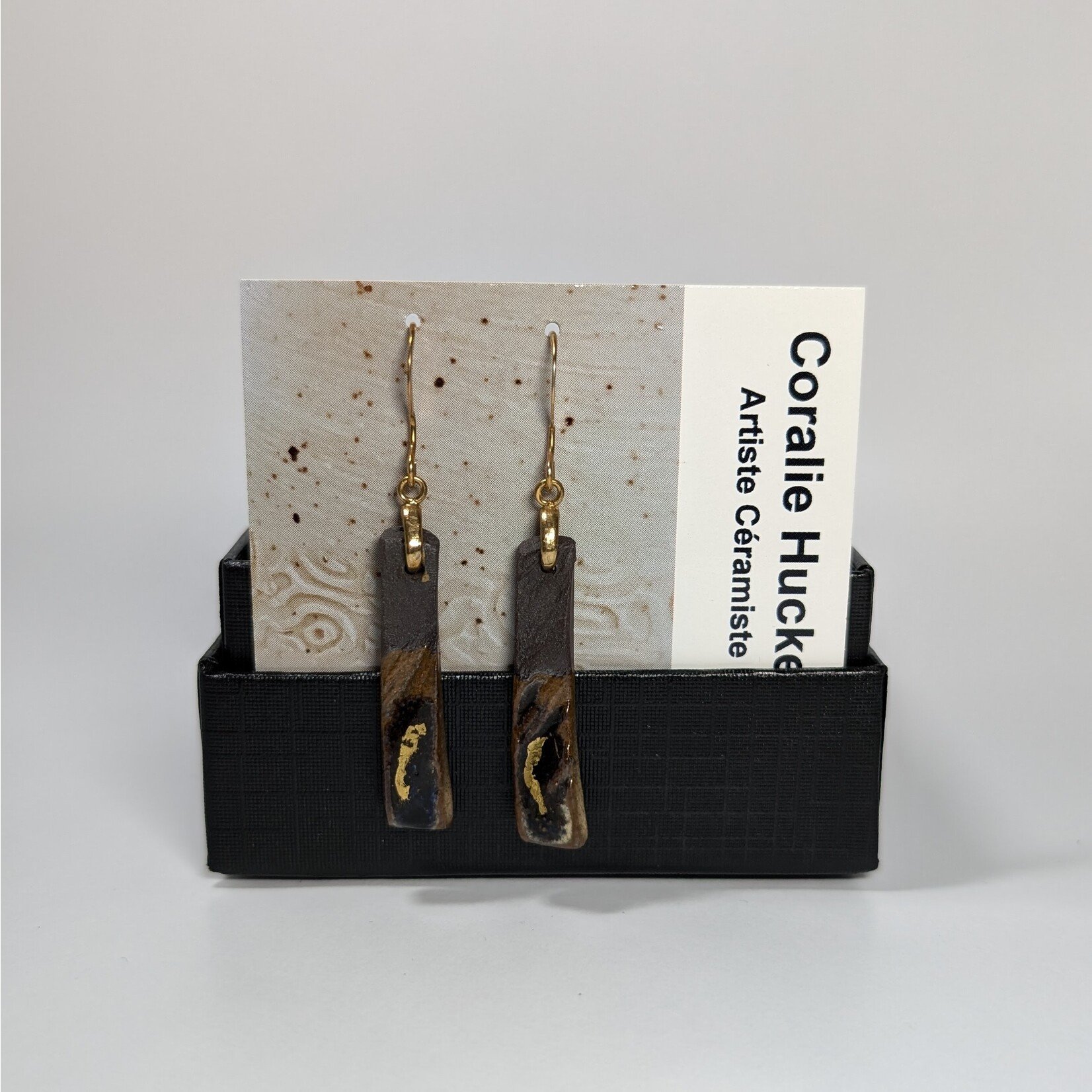 Coralie Huckel MUMAQ-B0014 - Coralie Huckel - Coll. Bronze - Boucles d’oreilles longues fines