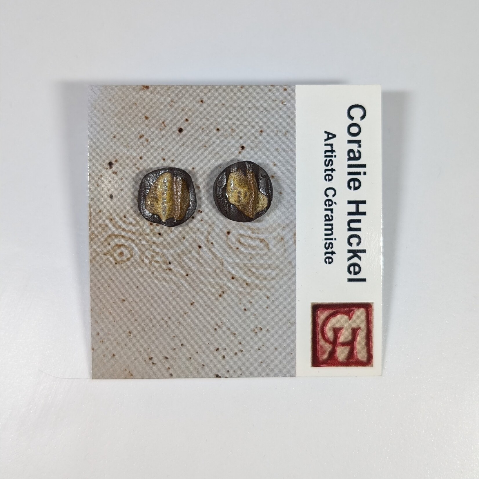 Coralie Huckel MUMAQ-B0019 - Coralie Huckel - Coll. Bronze - Boucles d’oreilles petites rondes