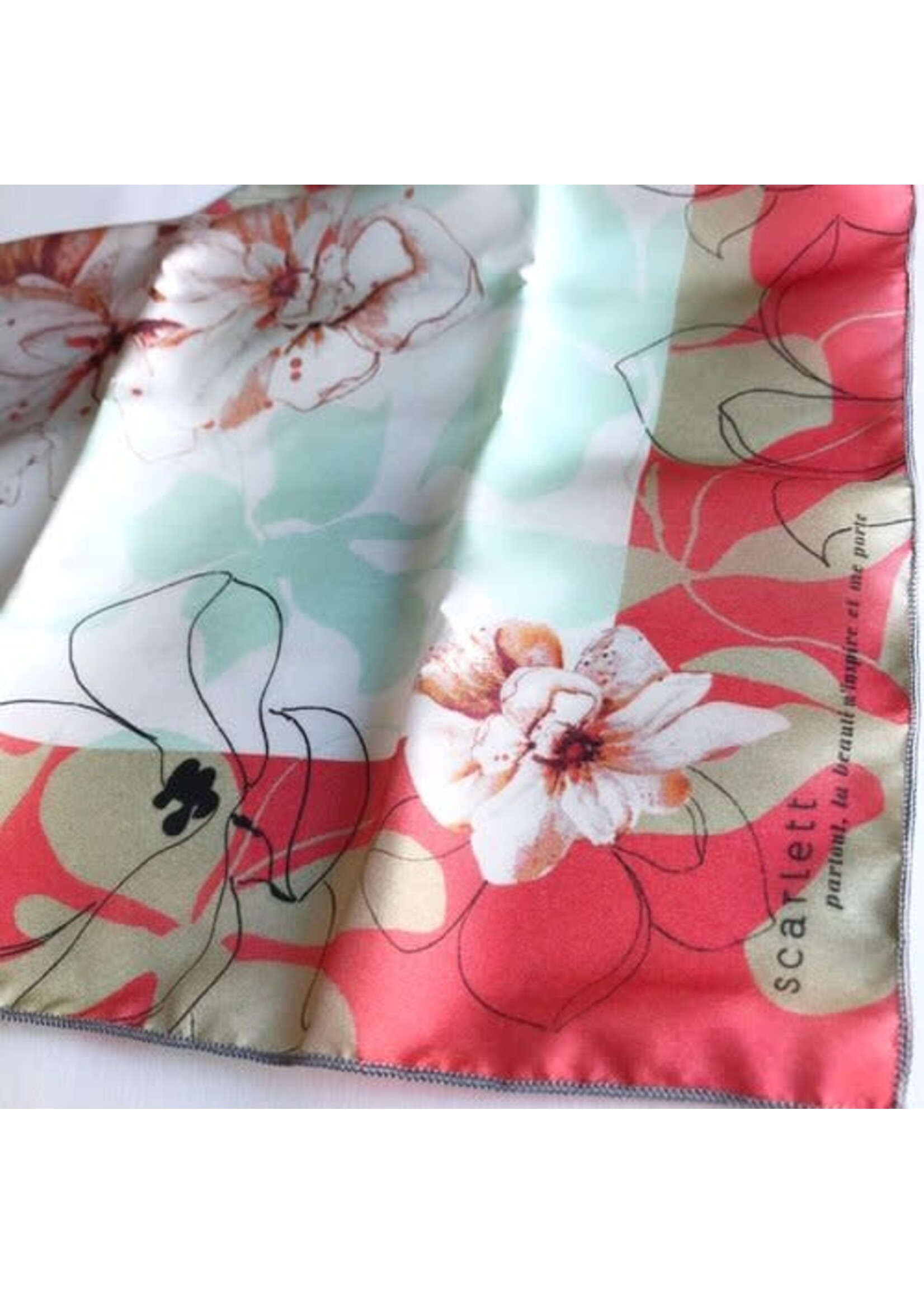 Scarlett Design Scarlett Design  - Foulard Carré Magnolias - Vermillon