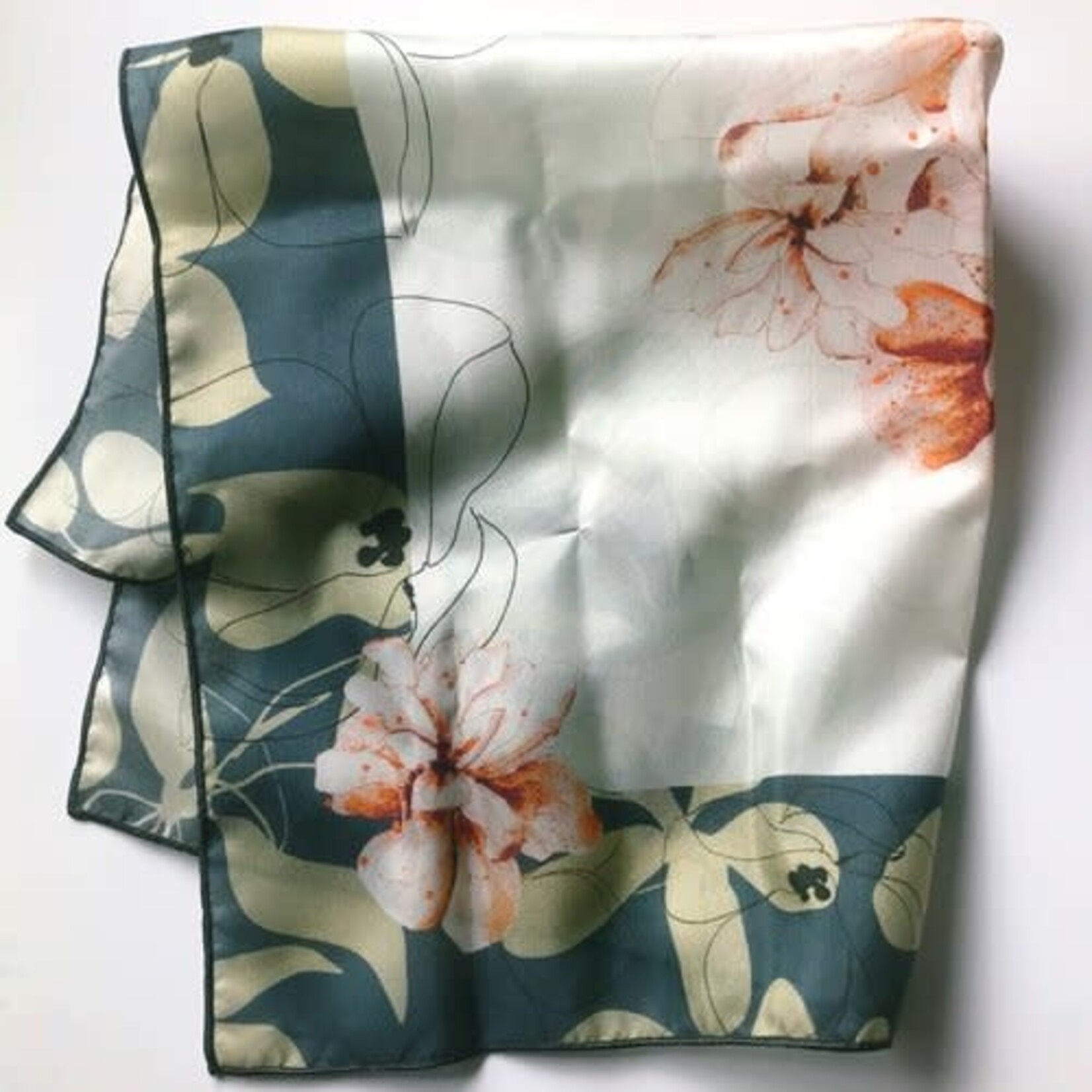 Scarlett Design Natalie Bergeron [Scarlett] - Foulard Carré Magnolias - Sarcelle