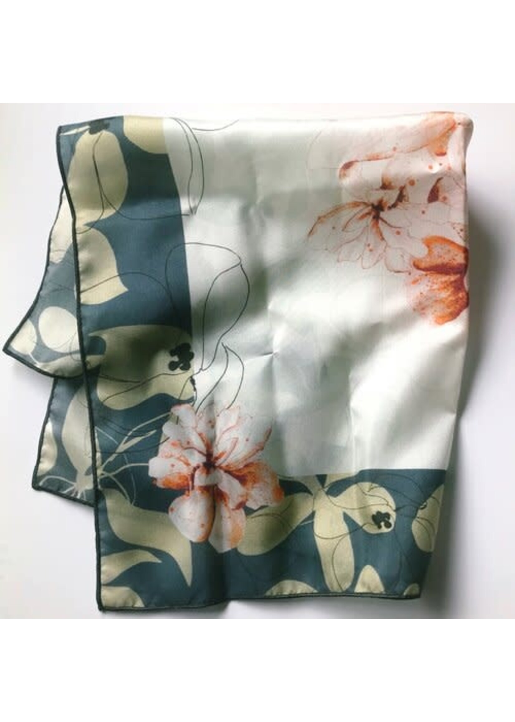 Scarlett Design Natalie Bergeron [Scarlett] - Foulard Carré Magnolias - Sarcelle
