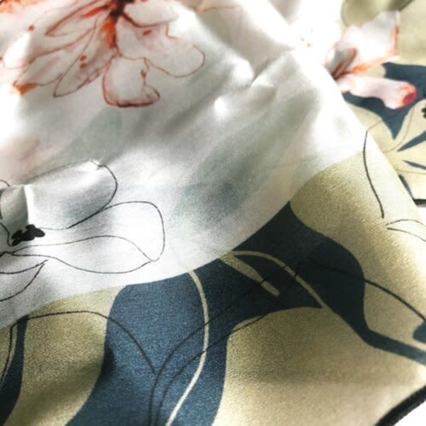 Scarlett Design Natalie Bergeron [Scarlett] - Foulard Carré Magnolias - Sarcelle