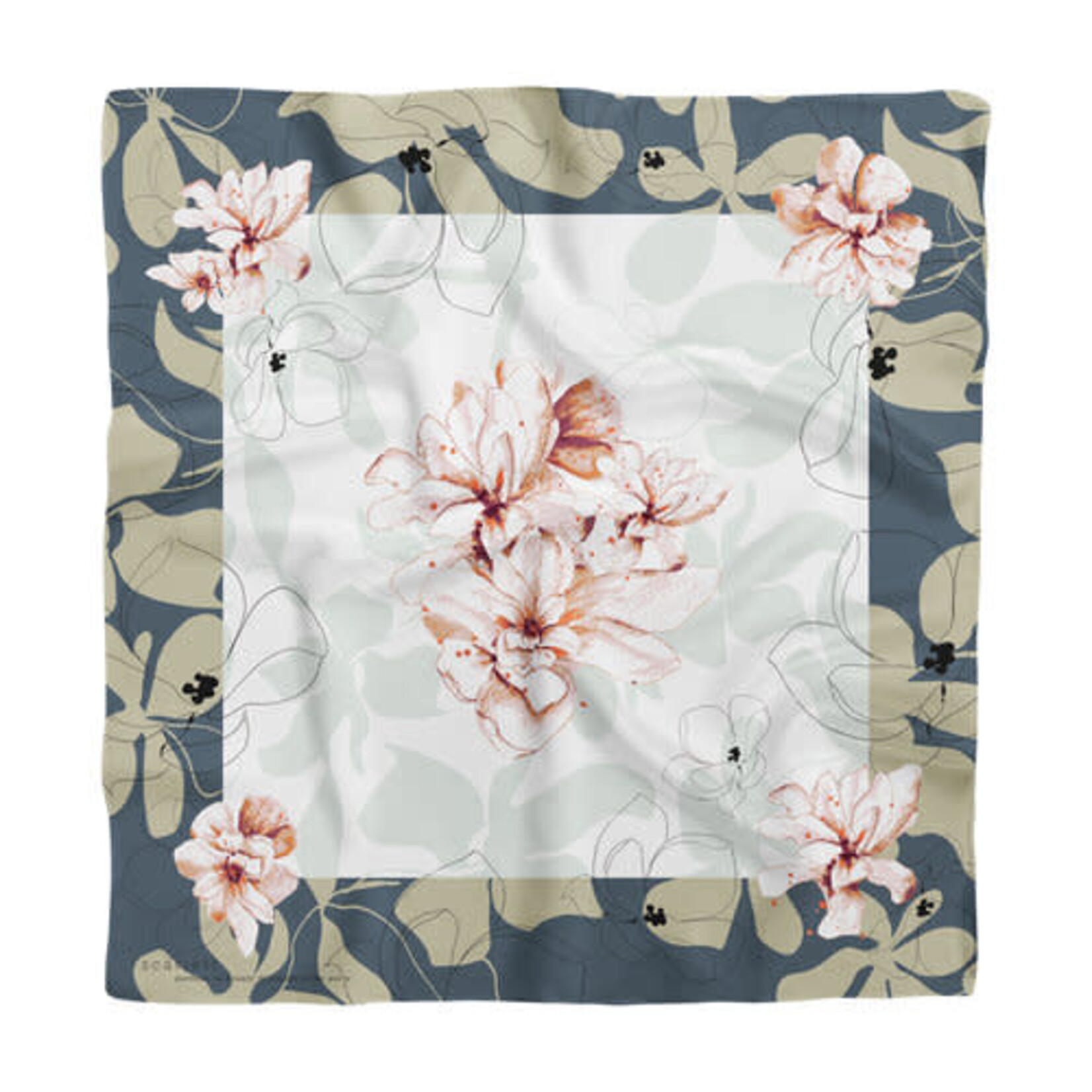 Scarlett Design Natalie Bergeron [Scarlett] - Foulard Carré Magnolias - Sarcelle
