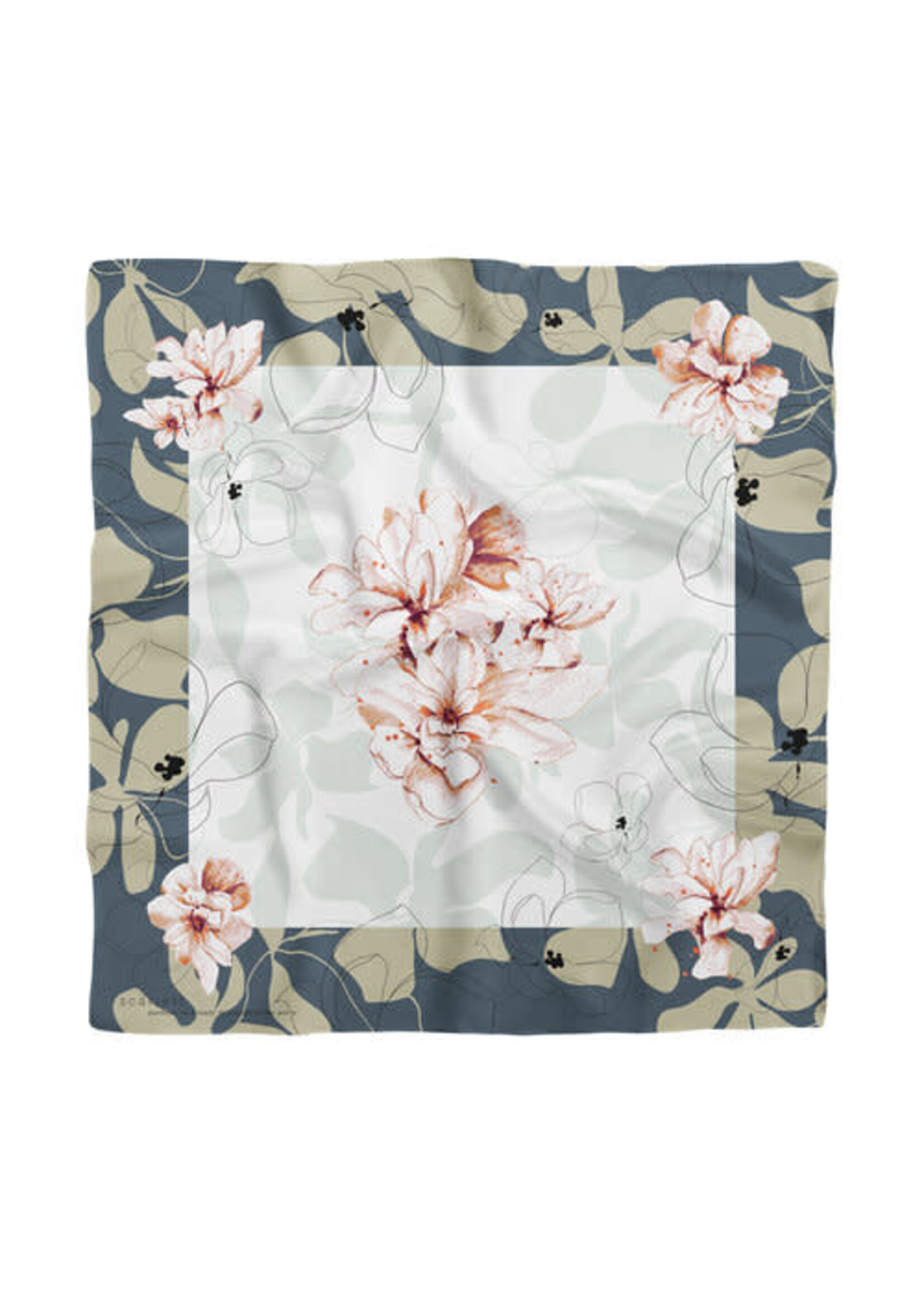 Scarlett Design Natalie Bergeron [Scarlett] - Foulard Carré Magnolias - Sarcelle